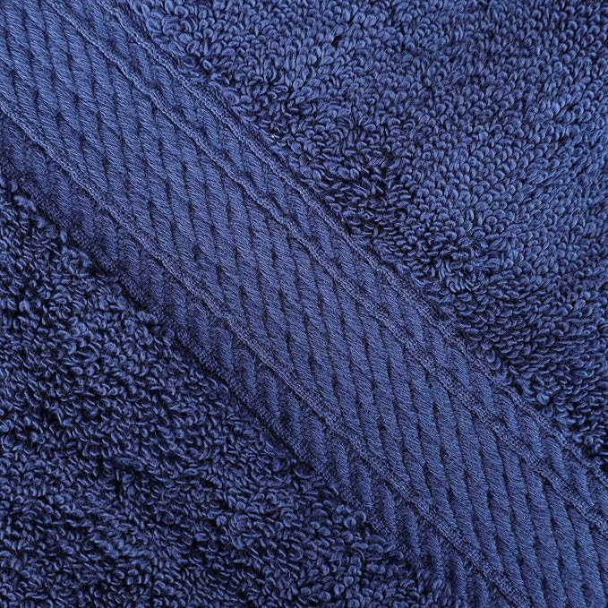 Superior Egyptian Cotton Plush & Absorbent, Bath Towel Set of 4, Navy Blue | Quick Dry, Soft Luxury Towel Set, Bath Essentials for Bathroom, Guest Bath, Spa, 4 Piece Bath, Madeline Towels