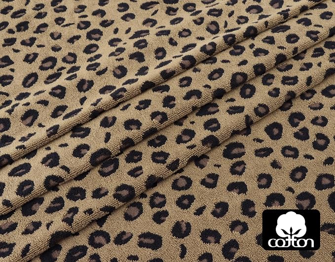 COTTON CRAFT Oversized Bath Sheet - 2 Pack Extra Large 35 x 84 Animal Print Leopard Cheetah Africa Safari 100% Cotton Jacquard Towel - Soft Absorbent Luxury Bathroom Shower Spa 500 GSM Bath Sheet