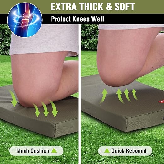 WORKPRO 17" Kneeling Pad with Removable Cover, Green | Soft NBR Foam Cushioning, Large Size, For Gardening, Daily Chores, Workout Supplies