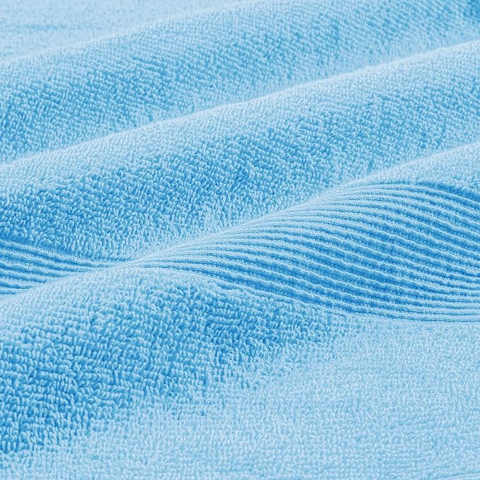 Belizzi Home 4 Pack Bath Towel Set 27x54, 100% Ring Spun Cotton, Ultra Soft Highly Absorbent Machine Washable Hotel Spa Quality Bath Towels for Bathroom, 4 Bath Towels - Light Blue