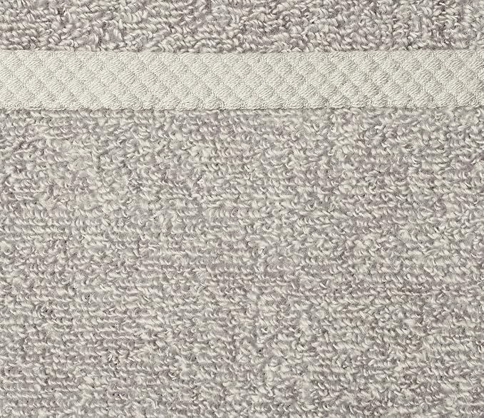 Amazon Basics 100% Cotton Washcloths, Quick-Dry, 12" x 12", Platinum, 12-Pack