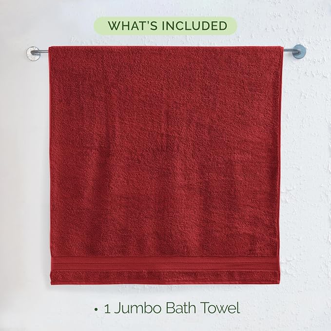 Elegant Comfort Three Line Popcorn Towel Set for Bathroom 35 x 70 inches, Premium Hotel Quality 1-Pack Jumbo Towels, 100% Turkish Cotton, Soft and Durable, Quick Dry and Highly Absorbent, Burgundy