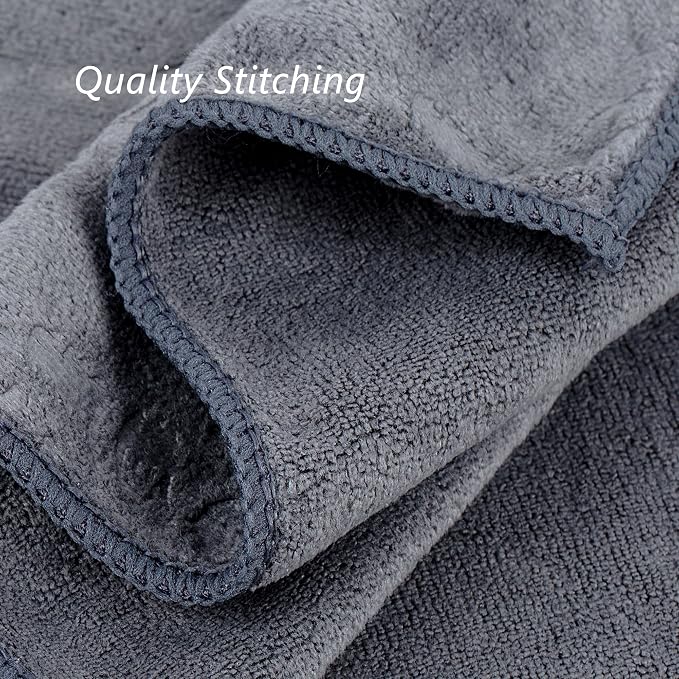 JML Large Bath Towels Set of 2, 30" x 60", Fast Drying, Soft Super Absorbent Oversized Microfiber Towel for Body, Use for Hotel, Salon, Yoga, Gym,Spa, Sauna, Shower, Pool, Sport - Grey Floral