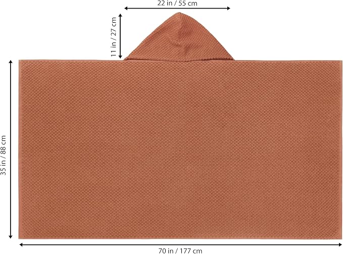 COTTON CRAFT Hooded Bath Towel – Oversized 35 x 70 Waffle Weave Towel with Hood for Adults - 100% Ringspun Cotton Pool Bath Sheet Wrap with Hood - Soft Super Absorbent Quick Dry – 450 GSM – Mocha