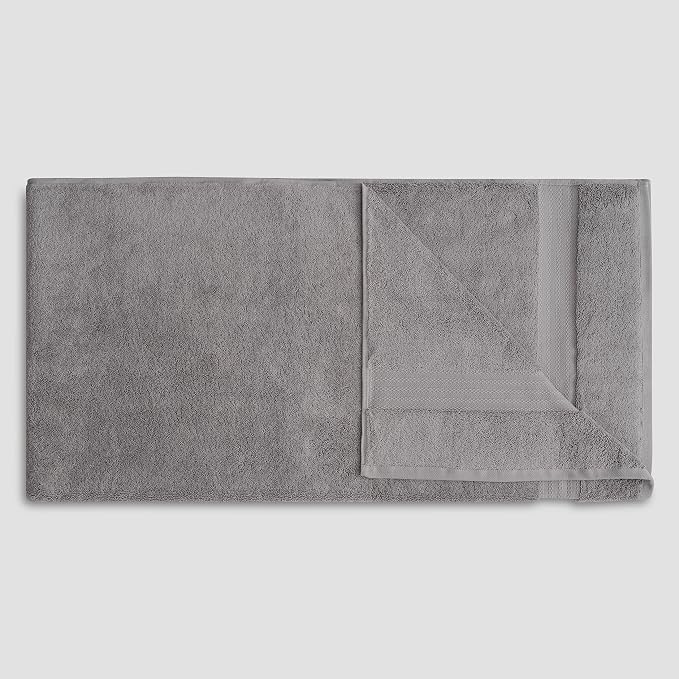 Fabdreams 100% Organic Cotton Bath Sheet Set of 2 700 GSM Oversized Towels Ultra Soft Plush Absorbent Durable Skin-Friendly Spa Hotel Premium Comfort Large 36 x 70 in Dark Gray