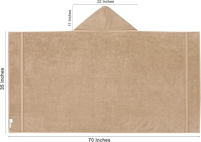 COTTON CRAFT Ultra Soft Hooded Towel – Oversized 35x70 Towel with Hood for Adults - 580 GSM 100% Cotton Ringspun Terry - Pool Beach Bath Sheet Wrap - Luxurious Plush Absorbent Bath Wrap – Linen