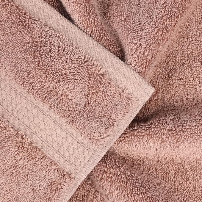 Superior Egyptian Cotton Plush Absorbent, Bath Towel Set of 4, Muted Mauve | Quick Dry, Soft Luxury Towel Set, Bath Essentials for Bathroom, Guest Bath, Spa, 4 Piece Bath, Madeline Towels