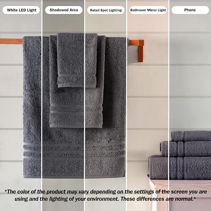 Washcloth Linen Set Premium Original Turkish Cotton, Hotel Quality for Maximum Softness & Absorbency Face Towels for Hand, Kitchen & Cleaning (Grey Washcloths Set)