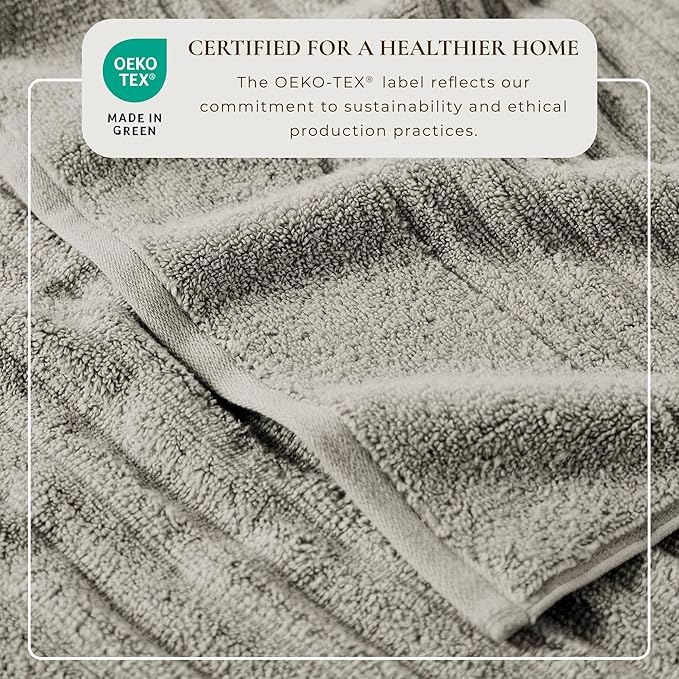 Great Bay Home 2 Pack Bath Sheet Set - 100% Cotton Towel Set - Absorbent & Quick-Dry Towels for Bathroom (Mid Grey)