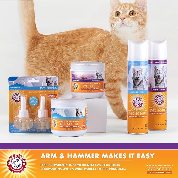 Arm & Hammer for Pets Air Care Pet Scents Deodorizing Gel Beads, Pet Odor Eliminator for Rooms Closets and Small Spaces with Long Lasting Odor Control, Lavender Fields Scent, 12 oz