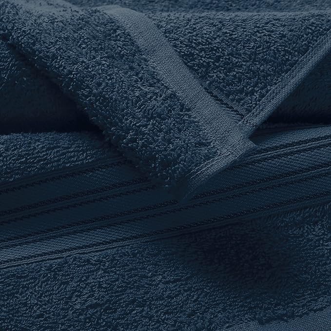 BOUTIQUO Cotton 2 Pack Bath Towel Set 28x55, Eco-Friendly Large Bath Towels, Compact Quickdry Lightweight Soft & Highly Absorbent Bath Towel, Ideal for Everyday Gym Travel Camp Pool - Mineral Blue