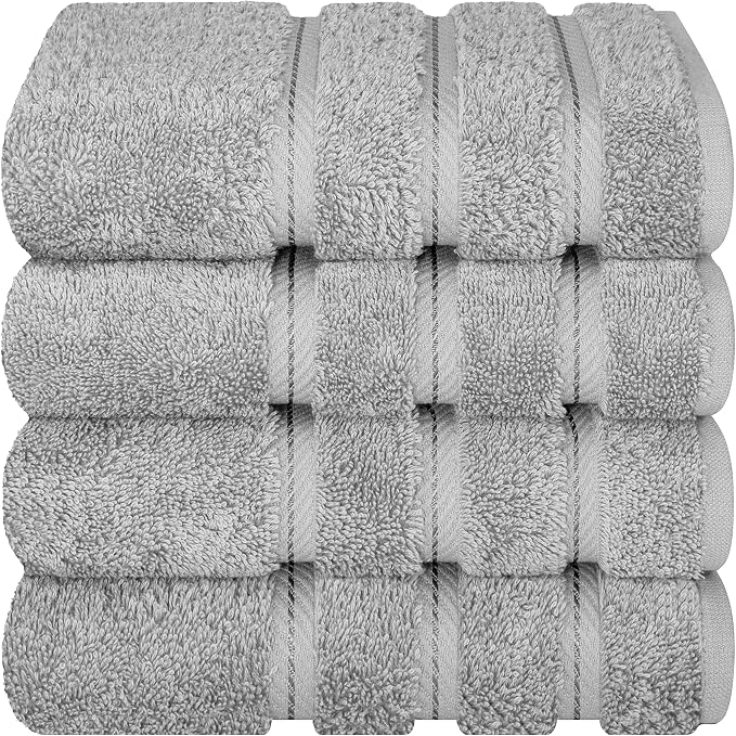 American Soft Linen 100% Cotton Luxury Turkish Towels, 4 PC Hand Towel Set | Soft Absorbent Quick Dry OEKO Tex Standard 100 Certificated Durable Machine Washable Breathable Premium Hotel Quality