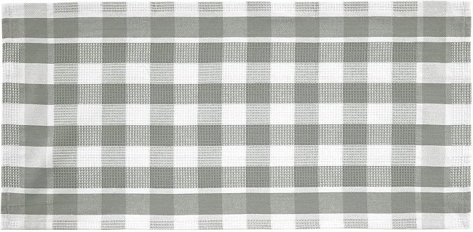 LANE LINEN 100% Cotton Kitchen Dish Cloths, Ultra Soft Absorbent Quick Drying Dish Towels, Multiweave Wash Cloths Dish Towel Sets, 13x28 Inches, 4 Pack - Grey