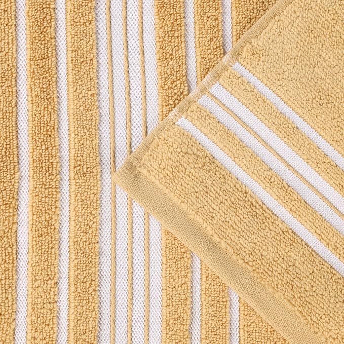Superior Cotton 3 Piece Towel Set, Includes 1 Bath, 1 Hand, 1 Washcloth/Face Towel, Quick Dry, Home Essentials, Shower, Spa, Luxury Plush Soft Absorbent Towels, Zero Twist, Solid, Gold