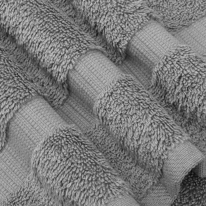 Chakir Turkish Linens 4 Piece Washcloth Set, 100% Cotton Luxury Turkish Washcloths for Bathroom, Soft Absorbent Washcloths, 13 x 13 Inches, Gray