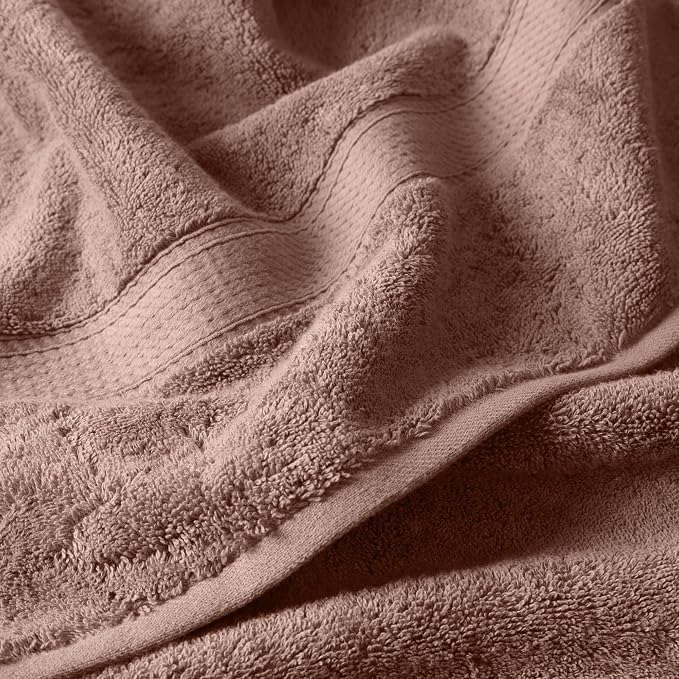 Superior Egyptian Cotton Ultra Plush & Absorbent, 6 Piece Set, Muted Mauve | Quick Dry, Soft Luxury Towel Set, Bath Essentials, Guest Bath, Spa, 2 Bath, 2 Hand, 2 Face Towels, Madeline Towels