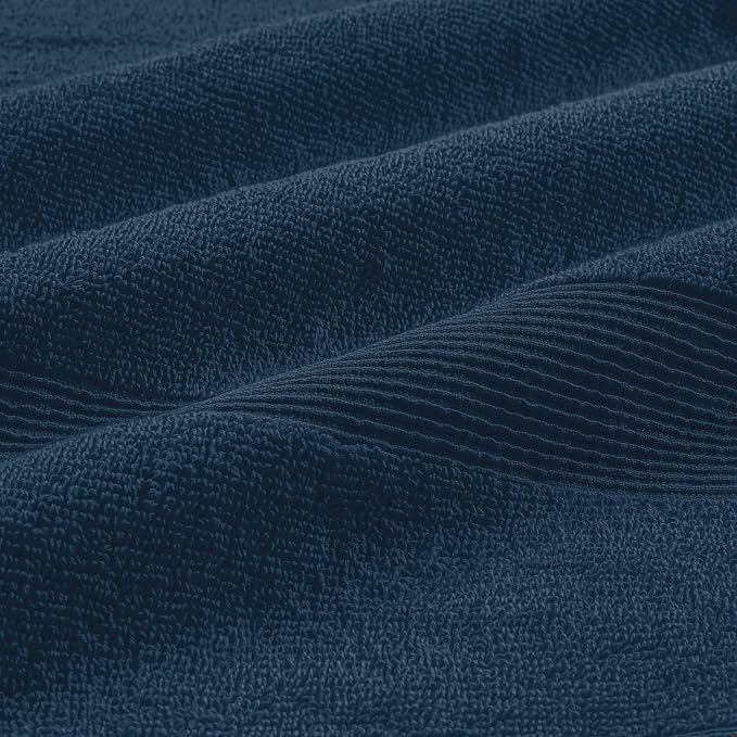 Belizzi Home 8 Piece Towel Set 100% Ring Spun Cotton, 2 Bath Towels 27x54, 2 Hand Towels 16x28 and 4 Washcloths 13x13 - Ultra Soft Highly Absorbent Machine Washable Hotel Spa Quality - Mineral Blue