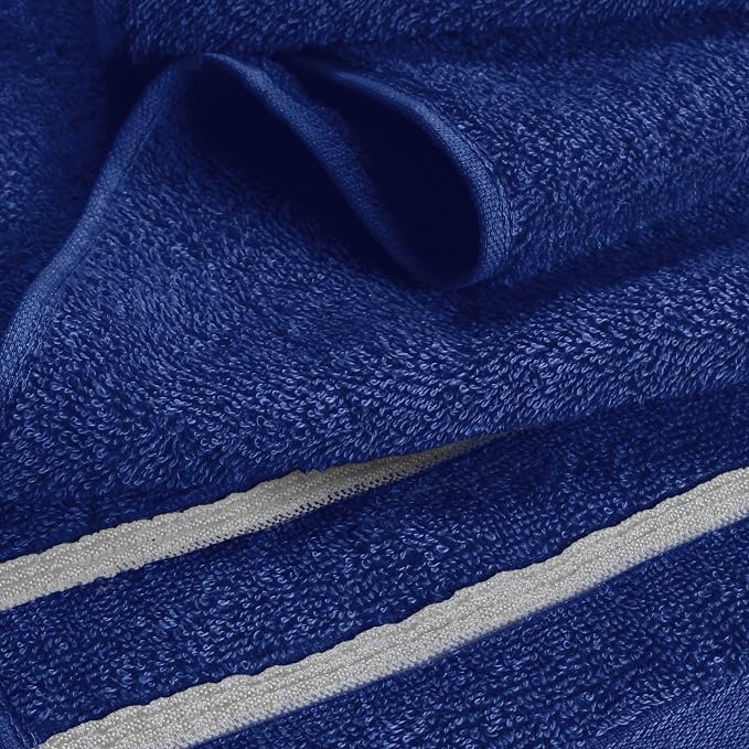 MyOwn Cotton 2 Pack Oversized Bath Sheet 35 x 70, Large Bath Sheet, Ultra Absorbent, Compact, Eco-Friendly and 100% Recyclable, Quick Drying and Lightweight Towel - Navy Blue