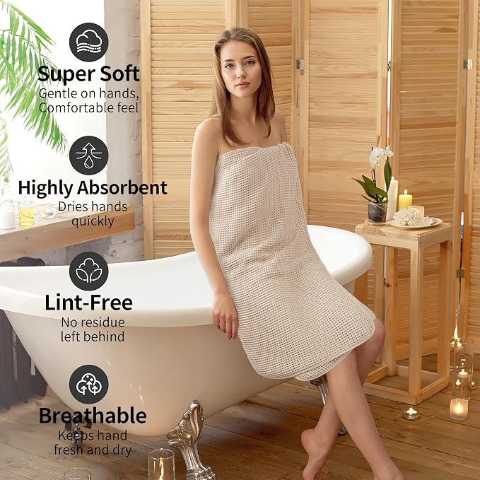 MICROFI New Microfiber Waffle Bath Towels, 2 Pieces, Soft, Absorbent, Fast Drying, Lint Free 430 GSM (30''x60''/76cm x 152cm)