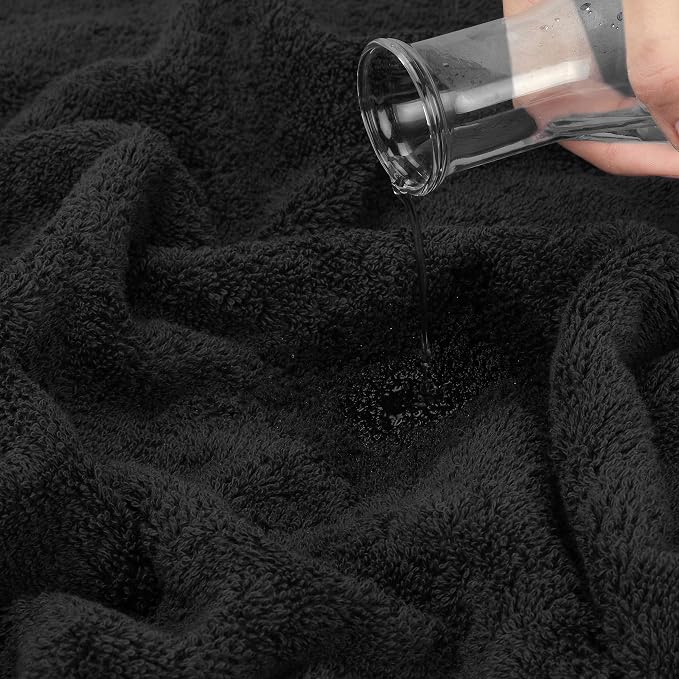 100% Cotton Oversized 40x80 Bath Sheet, Turkish Bath Towels for Bathroom Extra Large, Black Bath Sheet