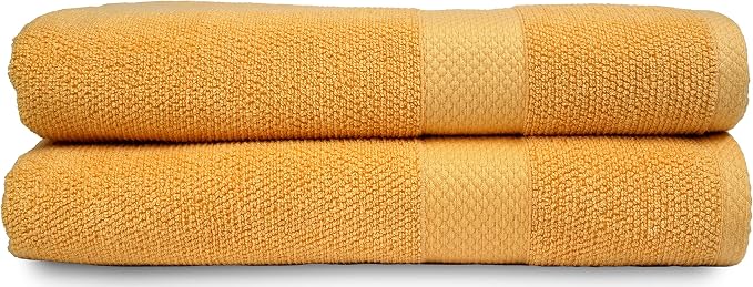 MAURA Premium Bath Sheets 100% Cotton 35x70 Oversized Ultra Absorbent Quick Dry Soft Towel Set for Bathroom Extra Large Bath Towels, Pure Gold