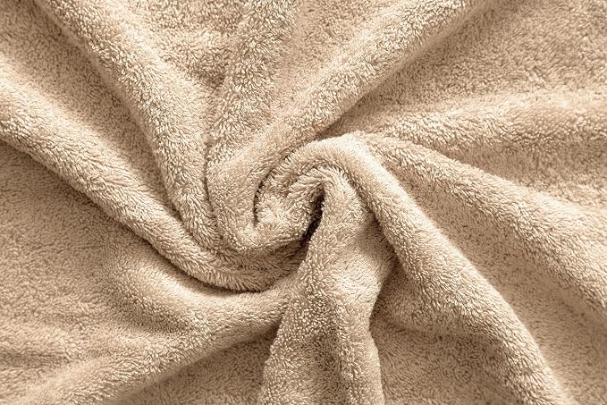 American Veteran Towel, Turkish Bath Towels for Bathroom 4 Pack, 27x54 Extra Large Premium Soft Drying Bathroom Towels, Beige