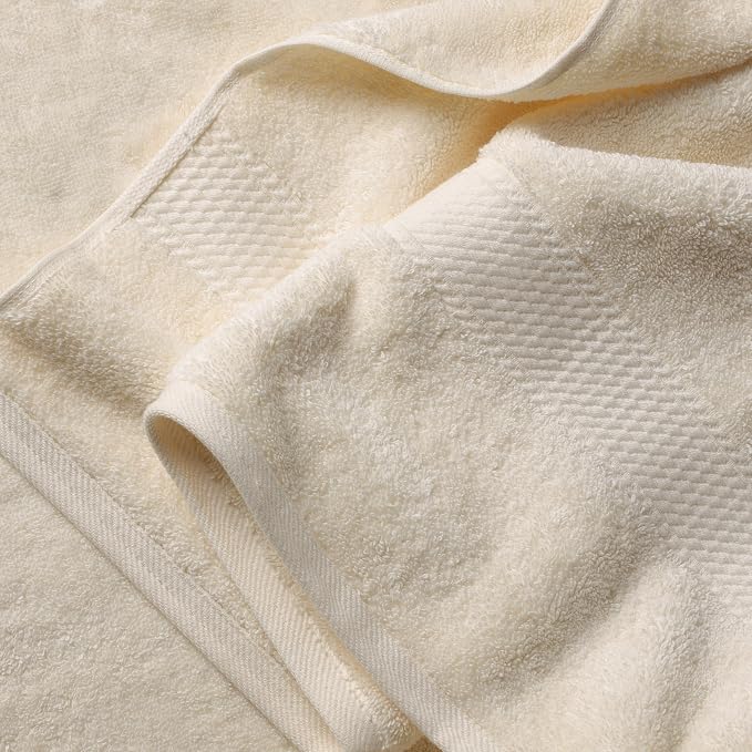 SUPERIOR Egyptian Cotton Ultra Plush & Absorbent, 6 Piece Set, Cream | Quick Dry, Soft Luxury Towel Set, Bath Essentials, Guest Bath, Spa, 2 Bath, 2 Hand, 2 Face Towels, Madeline Towels