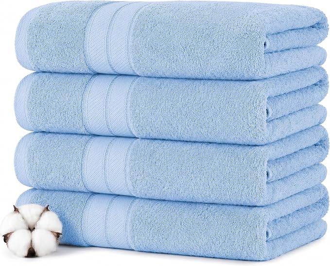 Modern Threads 4-Pack SpunLoft Bath Towel 30x54 - Blue