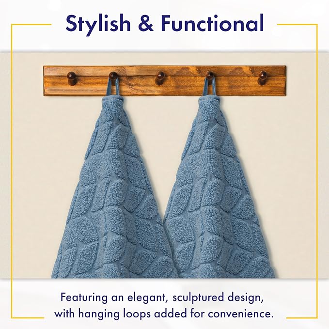 Alusa Home Ultra Soft & Stylish 700 GSM Luxury Bath Sheets | Pack of 2 | Extra Large 35x70 Inches | 100% Zero-Twist, Long-Staple Cotton | Remarkably Absorbent (Chambray)