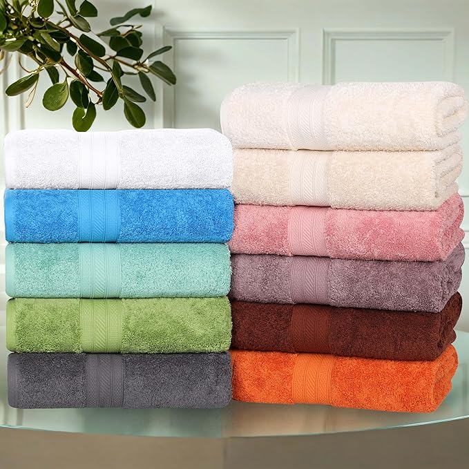 Superior Long Staple 100% Combed Cotton 700GSM 2-Piece Solid Bath Sheet Set for Bathroom, Shower, Kitchen-Super Soft, Plush, Highly Absorbent, Assorted 2-Piece Bath Seets, Grape Shake