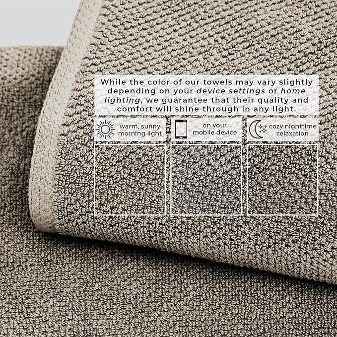 Great Bay Home 100% Cotton 6 Piece Bath Sheet Set - Absorbent, Quick-Drying, Durable Bath Towels for Bathroom Decor - Low-Twist, Two-Ply Fibers (Dark Grey)