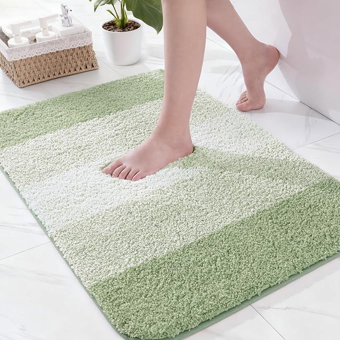 Exclusivo Mezcla Bathroom Rugs Mat 24x36, Extra Soft Non Slip Absorbent Microfiber Bath Rugs, Machine Washable Quick Dry Bath Mats for Bathroom Floor, Shower, Home Decor, Gradient Green