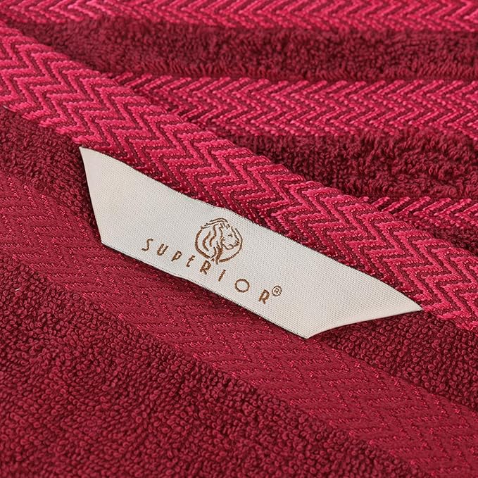 Superior Cotton Bath Sheet Set, Oversized Large Plush Soft Absorbent Body Towel, Shower, Spa, Hotel, Pool, Bath Basics, Home Essentials, Luxury, Fluffy, Quick Dry, Hays Collection, Set of 2, Cranberry