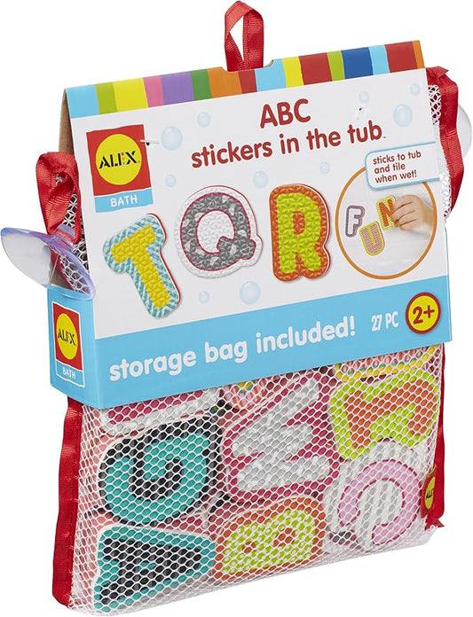 Alex Toys Foam Bath Letters - ABC Bath Toys, 26-Piece Alphabet Bath Toys, Foam Letters for Bathtub, Stickers in the Tub for Kids Ages 2+, Mesh Storage Bag