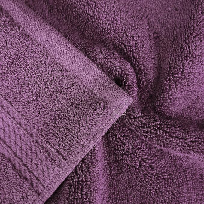 SUPERIOR Egyptian Cotton Ultra Plush & Absorbent, 8 Piece Set, Plum | Quick Dry, Soft Luxury Towel Set, Bath Essentials, Guest Bath, Spa, 2 Bath, 2 Hand, 4 Face Towels, Madeline Towels