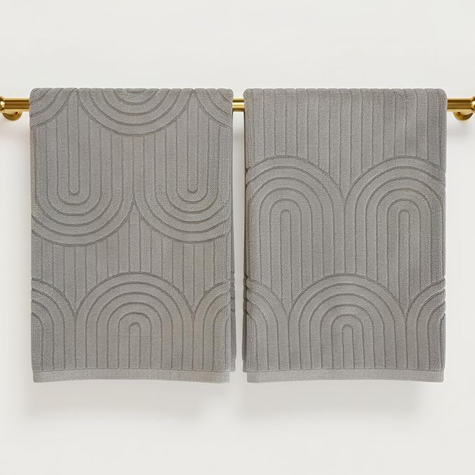 KIBAGA Decorative Hand Towels for Your Bathroom Or Kitchen – Luxurious Set of 2 Soft Boho Cotton Towels are Absorbent, Lightweight & Dry Quickly - Perfect to Elevate Any Bath Decoration at Home