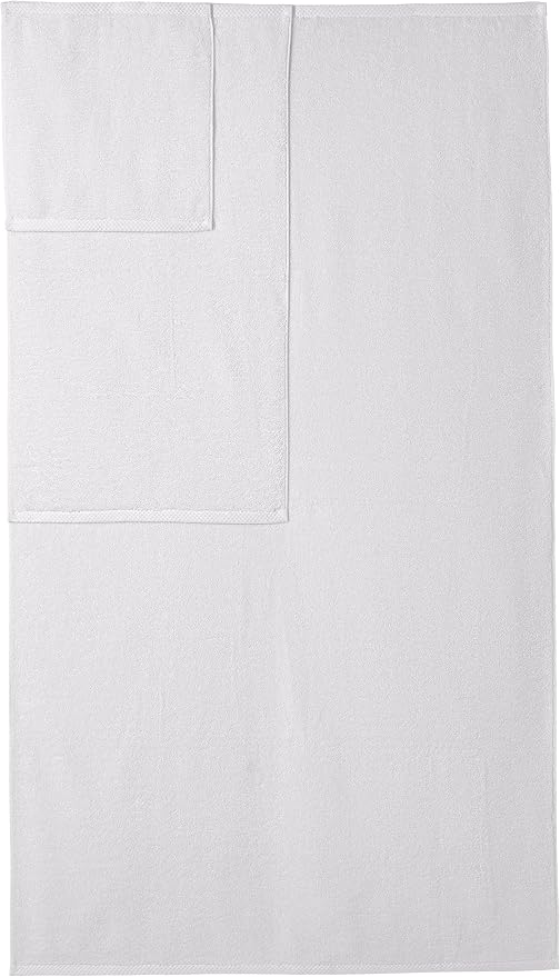 Amazon Basics 100% Cotton Soft Quick-Dry 8-Piece Towel Set, Bath Towels, Hand Towels, Washcloths, White, Compact & Lightweight