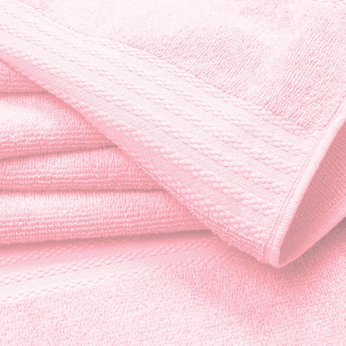 GLAMBURG Premium Cotton Oversized 2 Pack Bath Sheet 35x70-100% Pure Cotton - Ideal for Everyday use - Ultra Soft & Highly Absorbent - Machine Washable - Pink