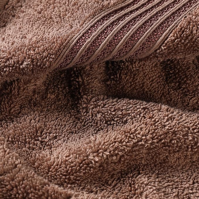 Superior Egyptian Cotton 8-Piece Towel Set, Assorted Towels for Home Bathroom, Guest Bath Decor Essentials, Includes 2 Bath, 4 Hand, 2 Face Towels/Washcloths, Quick Dry, Absorbent, Mocha