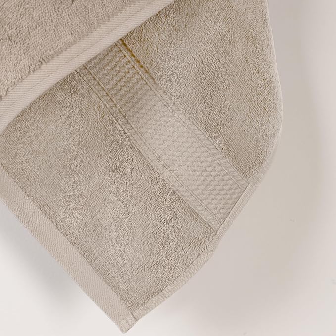 SUPERIOR Egyptian Cotton Plush & Absorbent, Bath Towel Set of 2, Stone | Quick Dry, Soft Luxury Towel Set, Bath Essentials for Bathroom, Guest Bath, Spa, 2 Piece Bath, Madeline Towels
