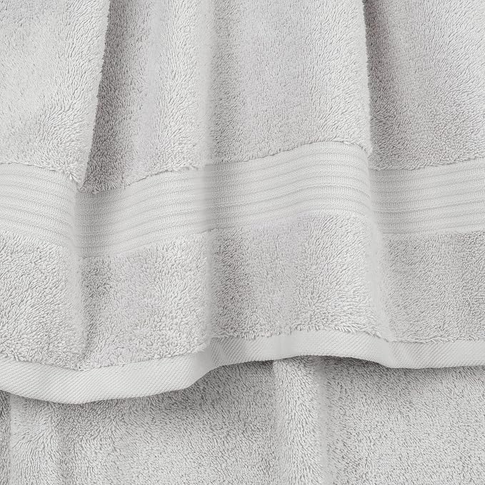 Cotton Paradise Towel Set of 6, 2 Bath Towels, 2 Hand Towels and 2 Washcloths Towels for Bathroom Sets, Platinium Grey
