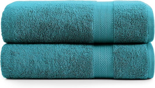 LANE LINEN 100% Cotton Bath Sheets (35"x66") - 2 Piece - Fade Resistant, Machine Washable, Ultra Soft & Highly Absorbent - Oversized Extra Large Bathroom Towels Sets - Hotel Quality Towel - Sea Port