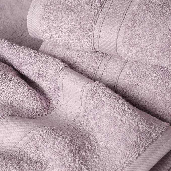 SUPERIOR Egyptian Cotton Ultra Plush & Absorbent, 6 Piece Set, Purple | Quick Dry, Soft Luxury Towel Set, Bath Essentials, Guest Bath, Spa, 2 Bath, 2 Hand, 2 Face Towels, Madeline Towels