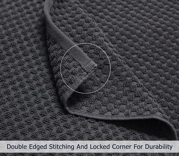 COTTON CRAFT Waffle Luxury Euro Spa Waffle Weave Towel Set - 100% Ringspun Cotton - Absorbent Quick Dry - Oversized 30 x 56 inch - Grey