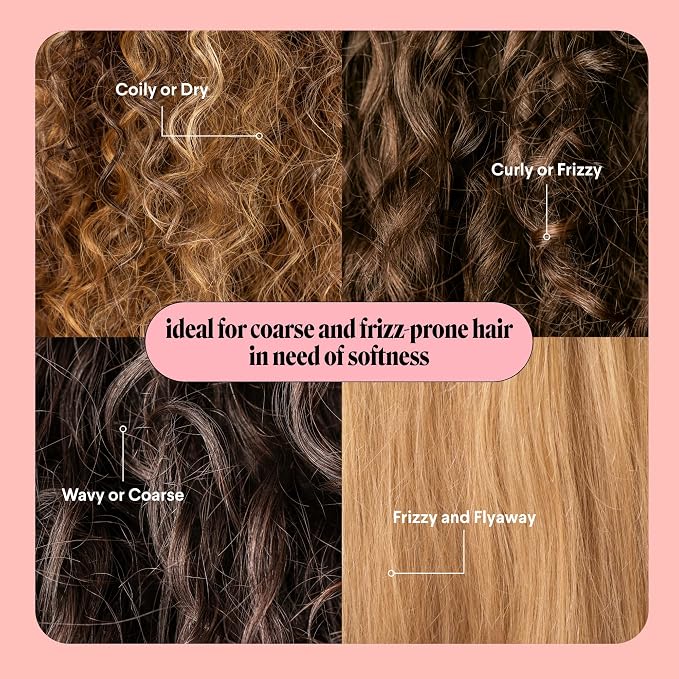 MONDAY HAIRCARE Smooth Shampoo + Conditioner Bathroom Set (2 Count) 27 oz Each For Frizzy, Coarse & Curly Hair Made with Coconut Oil, Shea Butter & Vitamin E 100% Recyclable Bottle Pink