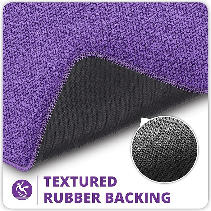 Bosap Bath Mat,Ultra Thin Bathroom Runner Rugs,Large Bath Mats for Bathroom,Quick Dry,Non-Slip,Machine Washable,Low Pile,Bath Rug,Shower Outside,Sink,Home Decor Accessories.Purple,3'x6'(36x72inch)