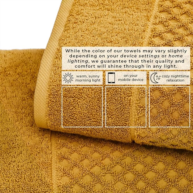 Great Bay Home Oversized Bath Sheets - 100% Cotton 2 Pack 68x35 Extra Large Towel - Absorbent, Durable, Quick-Dry Towels for Bathroom (Marigold)