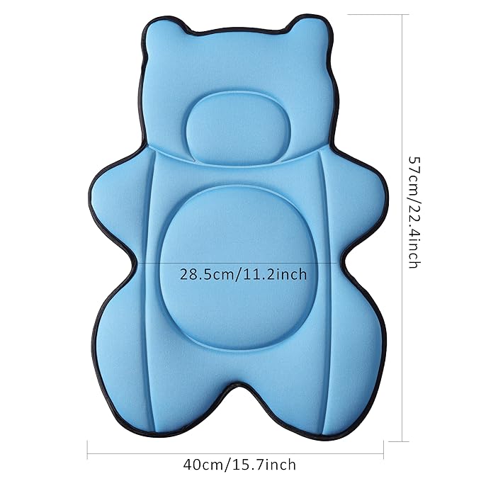 Infant Baby Bath Cushion,Fits Inside Most Baby Bathtubs, Breathable Soft Baby Bath Support Seat,Baby Bath Pad Bath Pillow for Bathtub,Newborn Bath Mat with 4 Suction Cups (Blue)