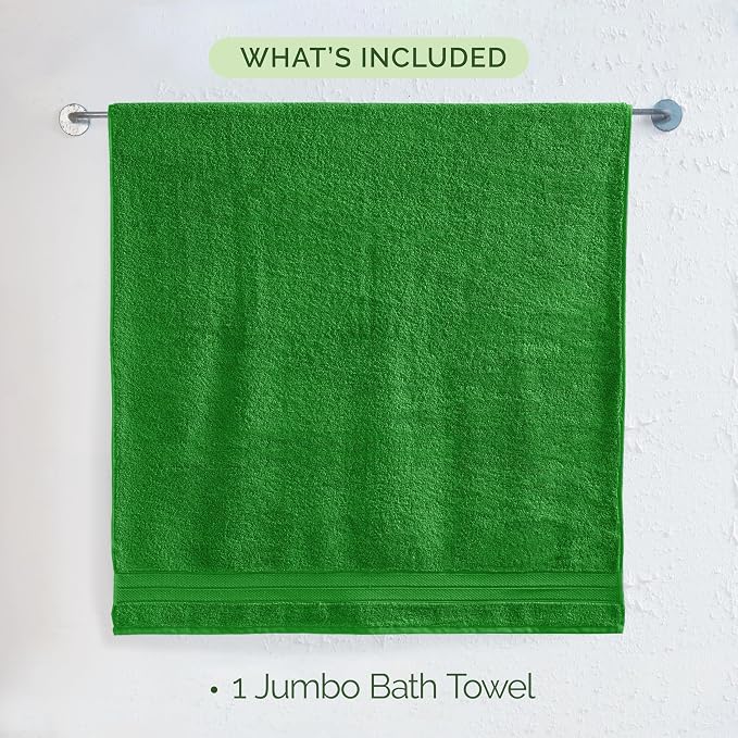 Elegant Comfort Three Line Popcorn Towel Set for Bathroom 35 x 70 inches, Premium Hotel Quality 1-PACK Jumbo Towels, 100% Turkish Cotton,Soft and Durable, Quick Dry and Highly Absorbent, Emerald Green