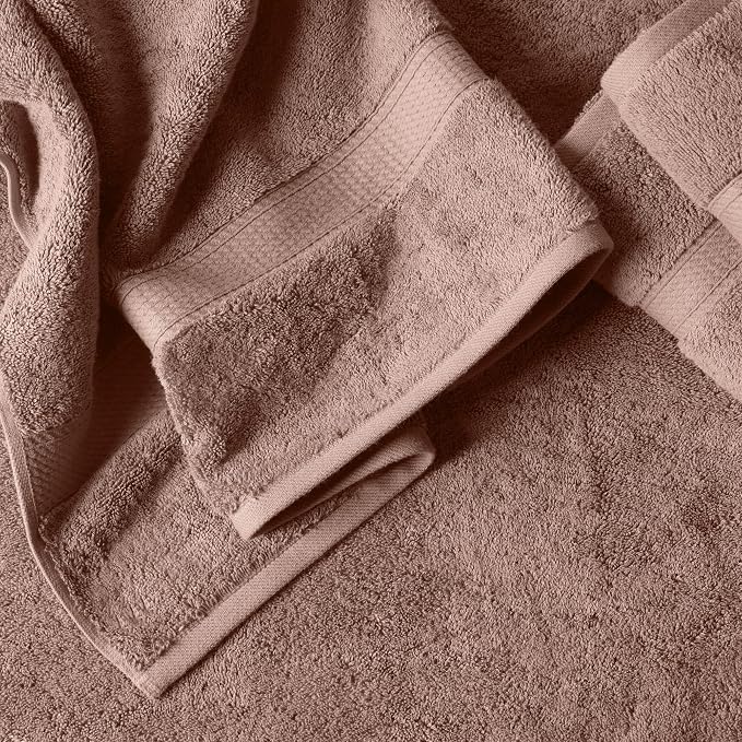 Superior Egyptian Cotton Ultra Plush & Absorbent, 6 Piece Set, Muted Mauve | Quick Dry, Soft Luxury Towel Set, Bath Essentials, Guest Bath, Spa, 2 Bath, 2 Hand, 2 Face Towels, Madeline Towels